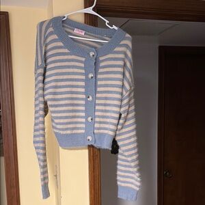Striped Blue and Cream Sweater